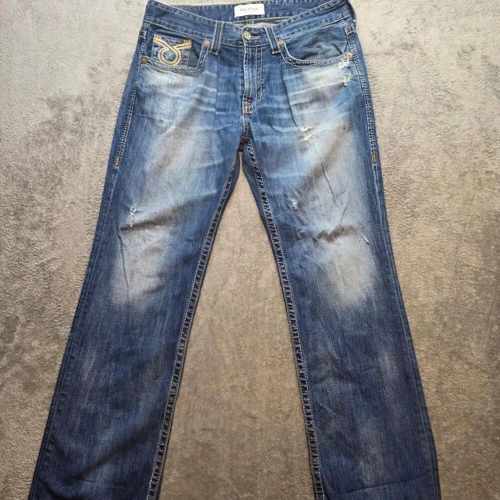 Big Star Pioneer Boot Jeans Mens 34x32 Blue Medium Wash Relaxed Bootcut Denim